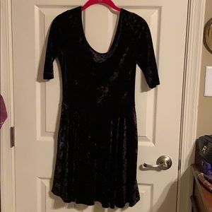 Cute black velvet skater dress